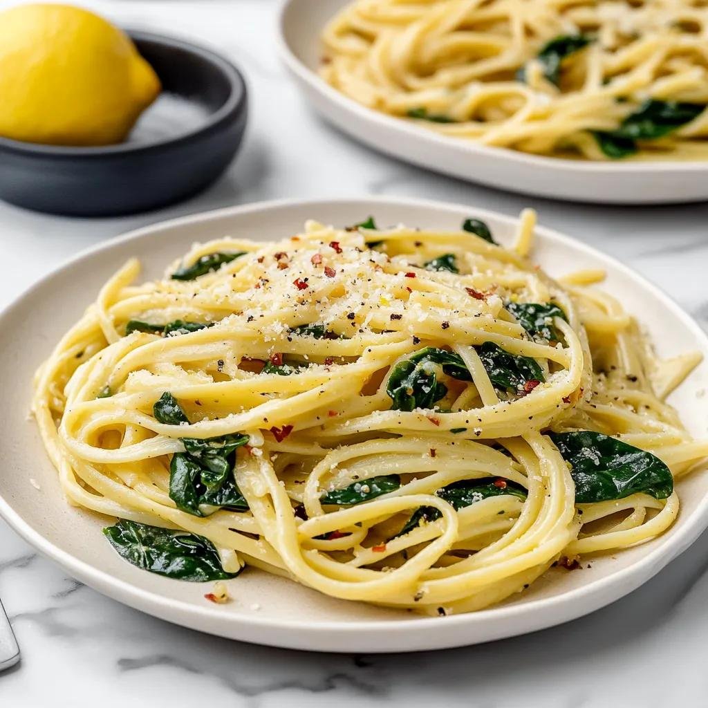 Creamy Lemon & Spinach Pasta (4 servings)